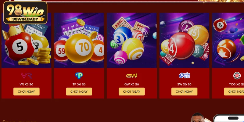 Các nhà phát hành hợp tác cùng sảnh xổ số 98Win