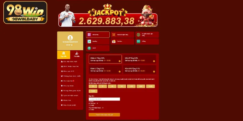 Nạp tiền 98Win qua Chuyển khoản/quét mã Ngân hàng