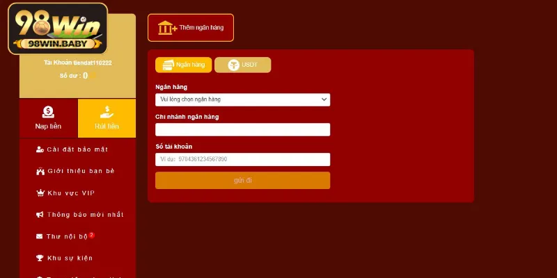 Thêm ngân hàng hoặc ví điện tử